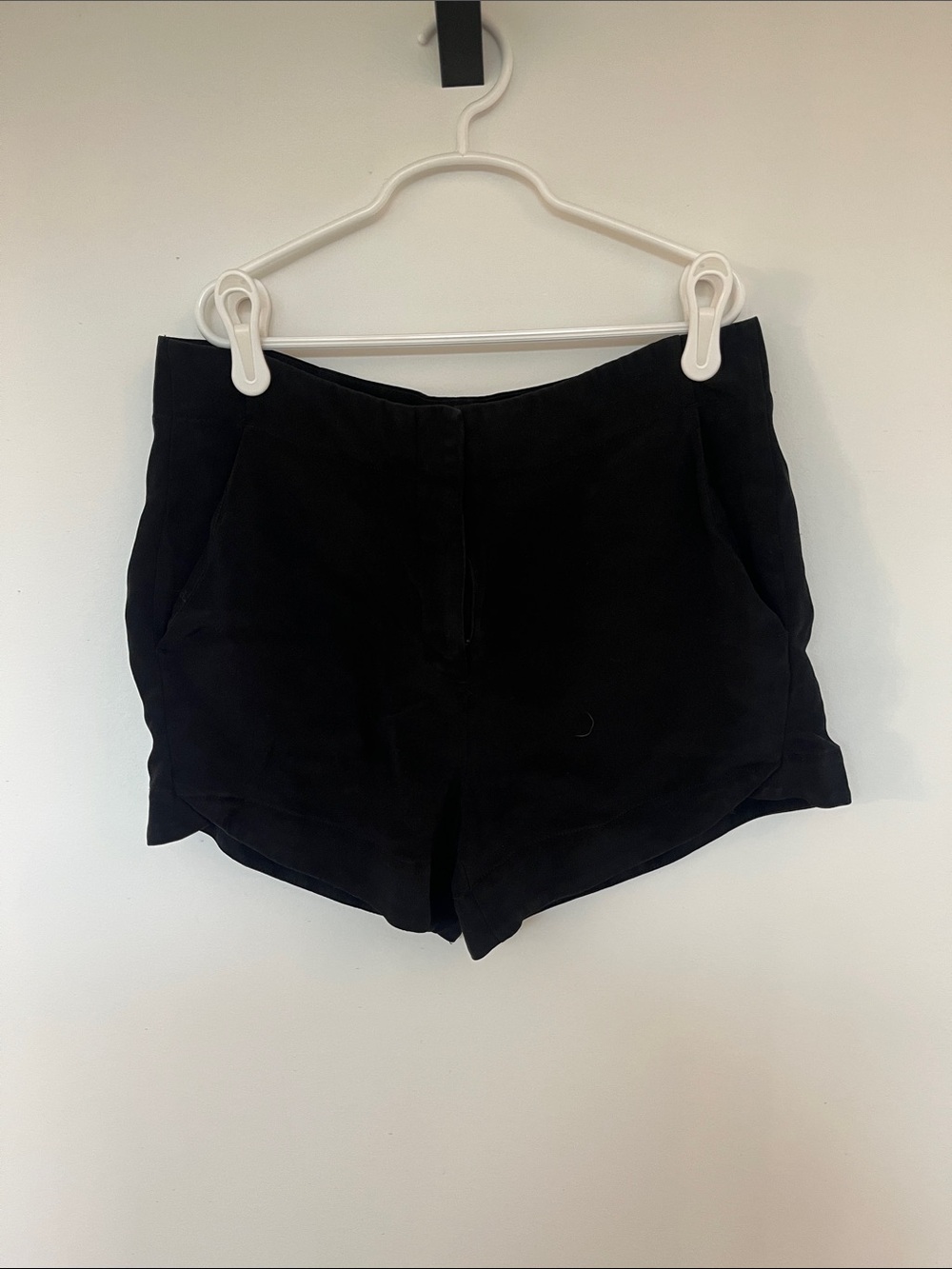 Theory Black High-Waist Tailored Shorts
